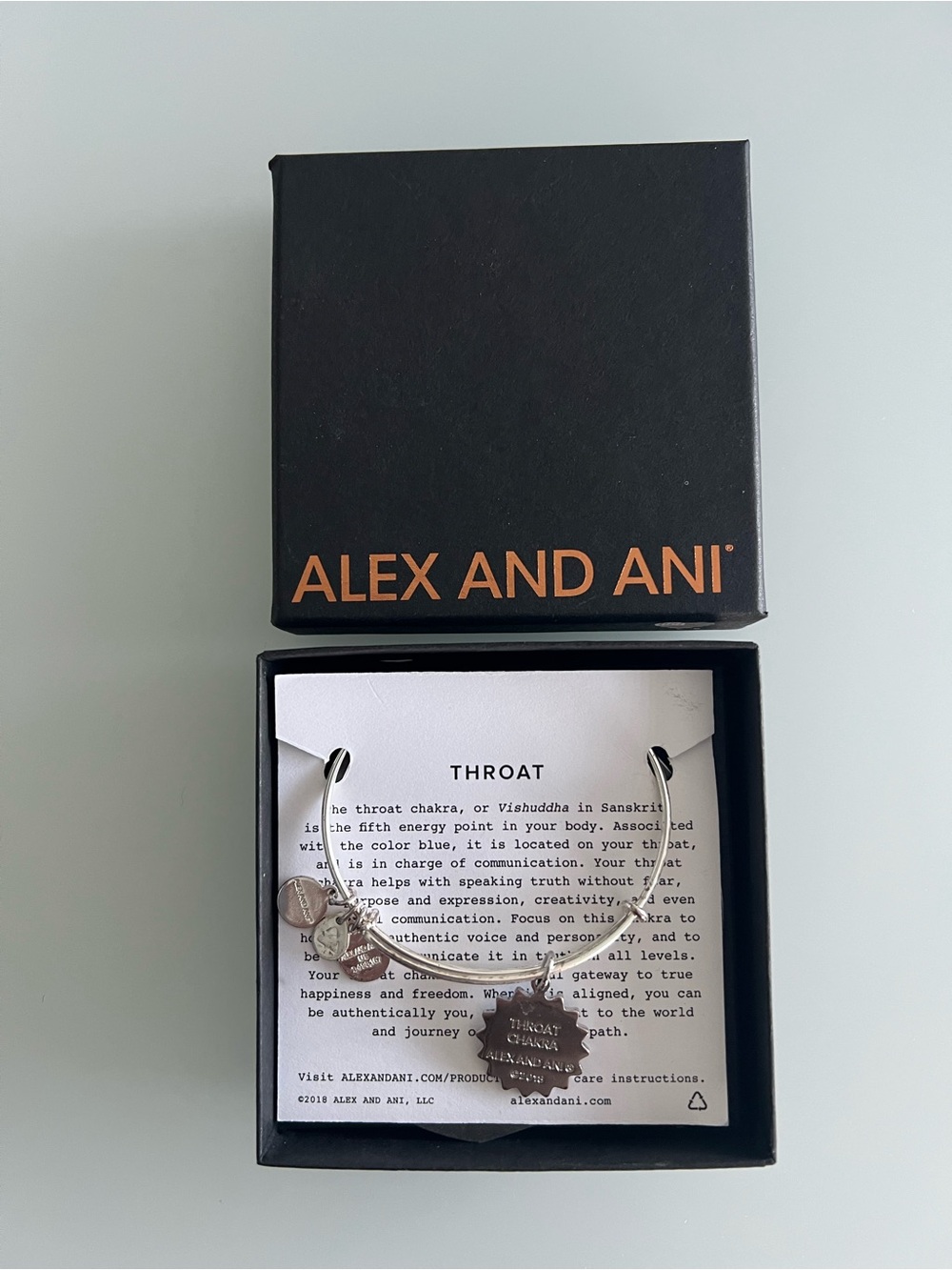 Alex and Ani Blue Throat Chakra Expandable Bracelet